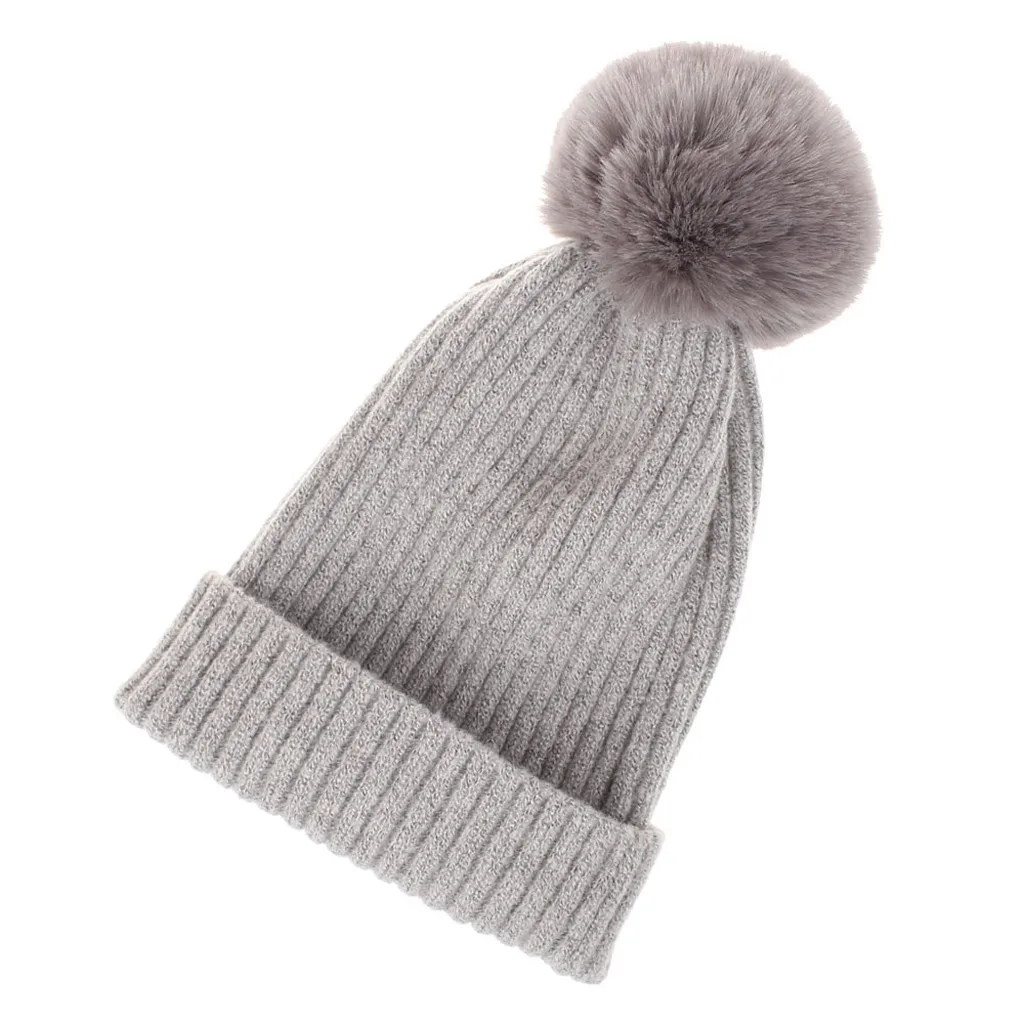 Womail winter Warm Hats Knitted Beanie hat women Caps with Pompon Fashion Unisex Warm Ski skating Hats Solid Casual cap 823
