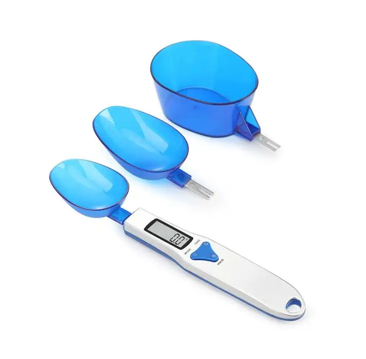 500g/0.1g 휴대용 LED 전자 저울 측정 숟가락 음식 다이어트 우편 블루 주방 디지털 규모 측정 도구 SN1575