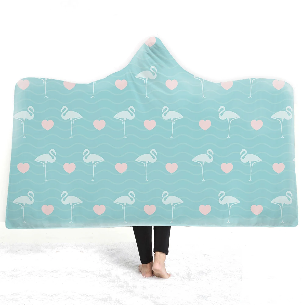 

100% Microfiber Fleece Blanket Fresh Summer Flamingo Blanket Children's Indoor Warm Blanket 3D Colorful Cartoon Travel Blanket