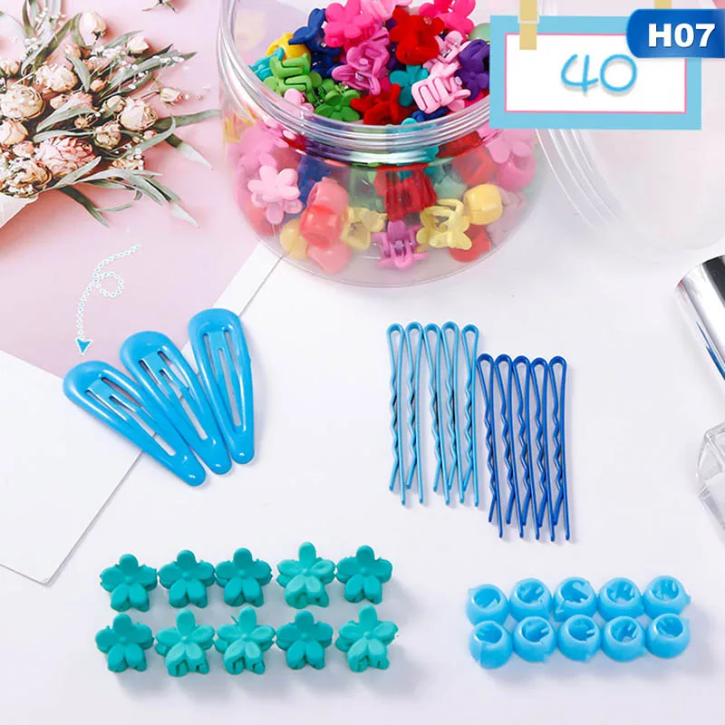 New Fashion Baby Girls Small Hair Claw Cute Candy Color Mixed Flower Hair Jaw Clip Children Hairpin Hair Accessories