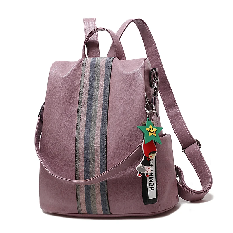 

Women Anti-theft Backpack Waterproof PU Large Female Shoulder Bag Large Capacity Simple Style Casual Mochila Travel Backpack