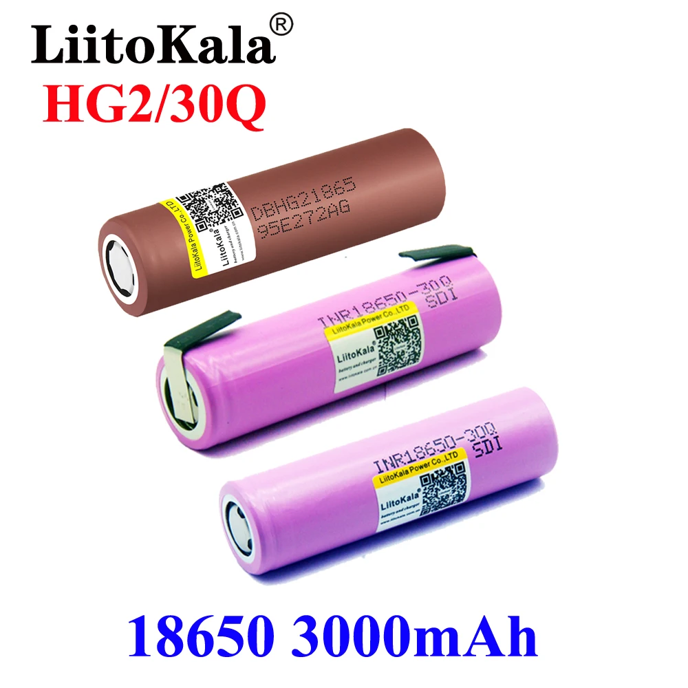 Аккумулятор LiitoKala HG2 30Q 18650 мАч 3000 В 30 А | Электроника