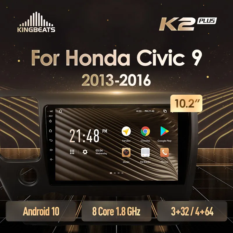 KingBeats штатное головное устройство For Honda Civic 9 2013 2016 GPS Android 10 автомагнитола на