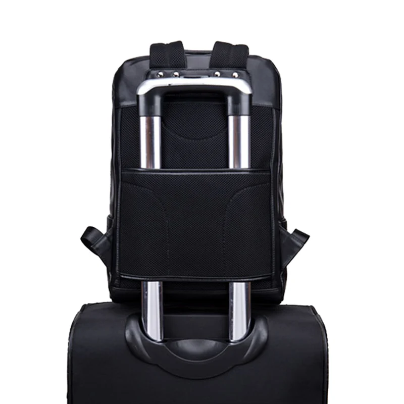Bullcaptain Leather Multi-Function Men'S Computer Backpack Fashion Simple Mens Travel Bag Men'S Storage Bag