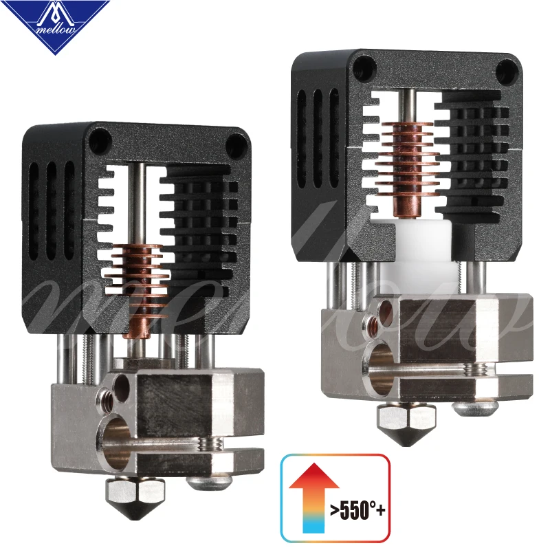 Online Mellow All Metal nf crazy Hotend V6 boquilla de cobre para Ender 3 CR10 Prusa I3 MK3S Alfawise Titan Bmg extrusora 3D partes de impresora