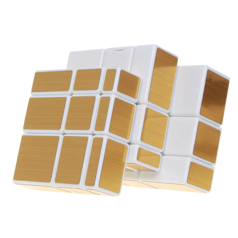 ShengShou Зеркало 3x3x3 волшебный куб 3x3 Cubo Magico Профессиональный Neo скоростной куб головоломка антистрессовые игрушки для детей - Цвет: White-Base-Golden