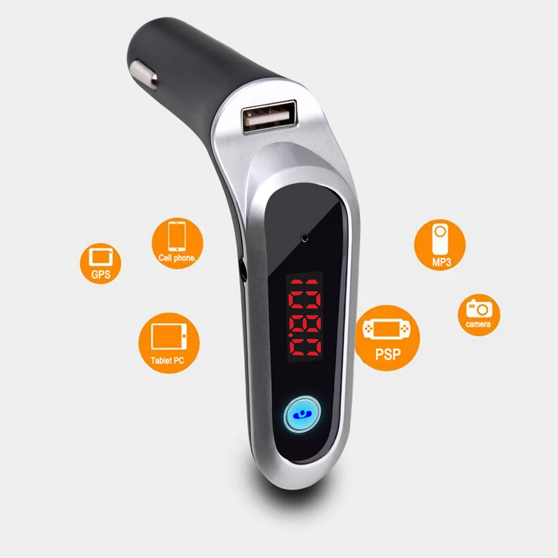 Автомобильный mp3-плеер, автомобильное зарядное устройство, USB TF карта, поддержка зарядного устройства, автомобильный жк-экран, громкая связь, беспроводной Bluetooth, автомобильный fm-передатчик