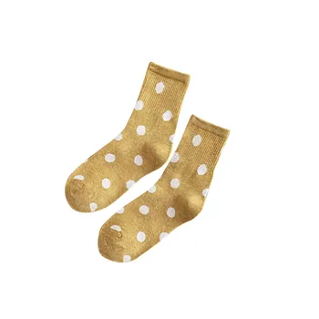 

2020 New Women's Wave Point Bright Color Socks In The Tube Casual Japanese Korea Girls Socks Cotton Socks Damensocken