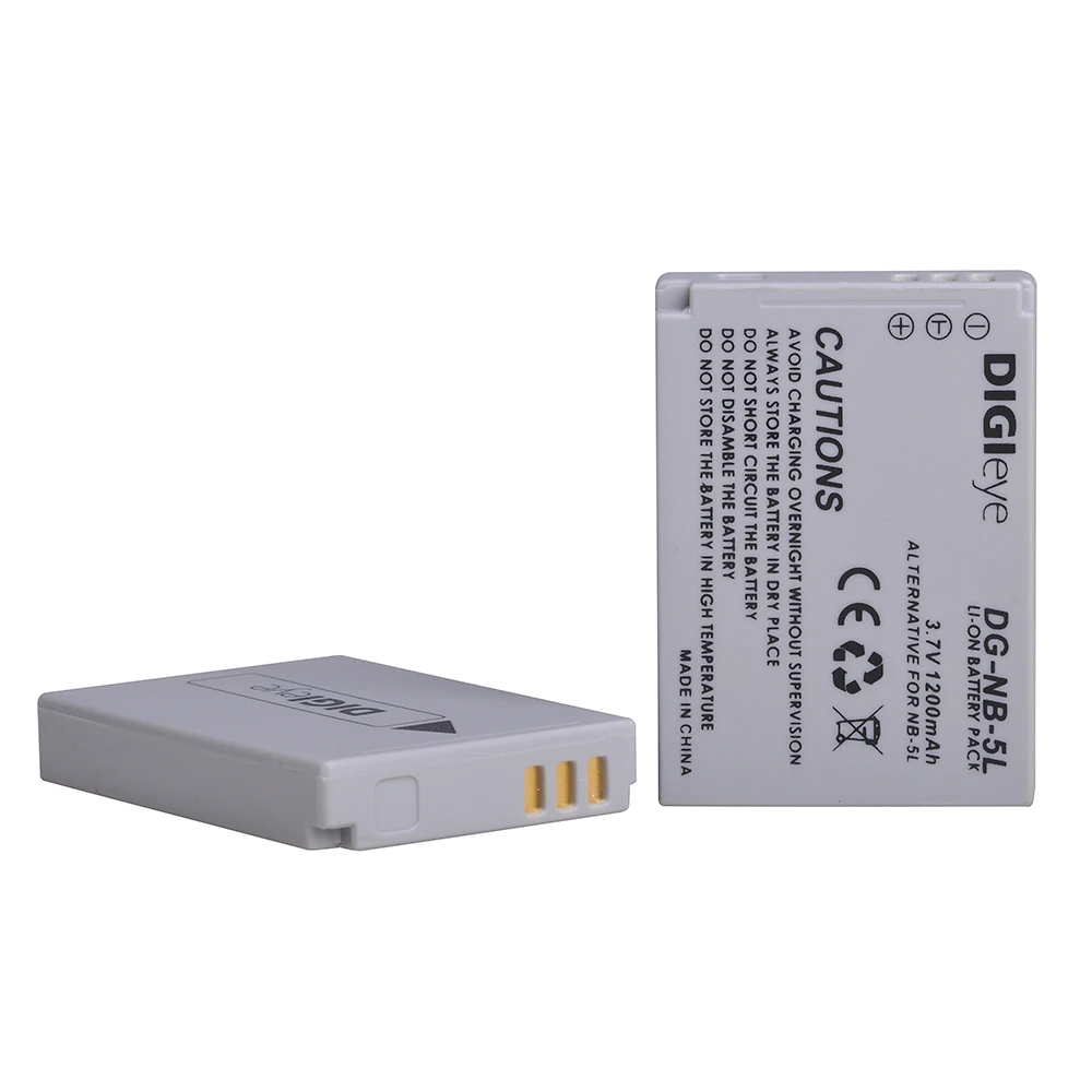 

2x 1200mAh NB-5L NB5L NB 5L Battery for Canon PowerShot S100 S110 SD790 SD850 SD870 SD880 IS SX200 IS SX210 IS SX220 IS SX230 HS