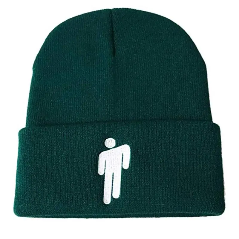 Вышитая Шапочка Для женщин Для мужчин вязаное, тёплое, зимнее шапки для мужчин и женщин однотонный хип-хоп Повседневное манжетами шапки-бини - Цвет: Армейский зеленый