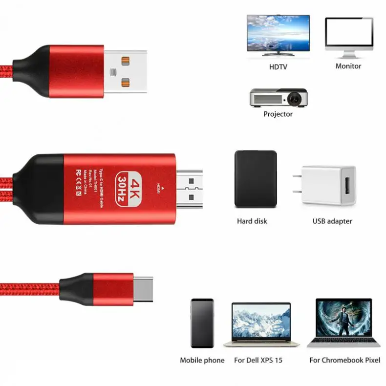 2 M/6.6Ft 30HZ TypeC к HDMI HDTV 4K кабель адаптер подходит для samsung Galaxy S10/S9/Note 9