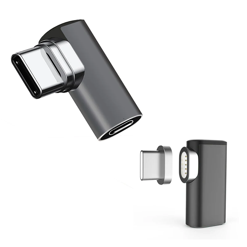 4.3A Магнитный USB-C для USB-C type C зарядный адаптер 90 градусов изгиб Анти-пыль разъем адаптера для Macbook Pro