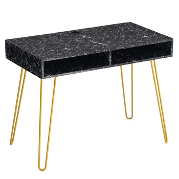 

[103 x 55 x 80]cm Marble Iron Foot Computer Table Office Table Black