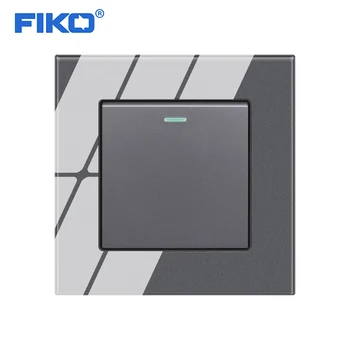 

FIKO UK standard 1Gang 3way rocker switch,250V 16A crystal tempered glass panel 86mm*86mm Intermediate switch for crossover