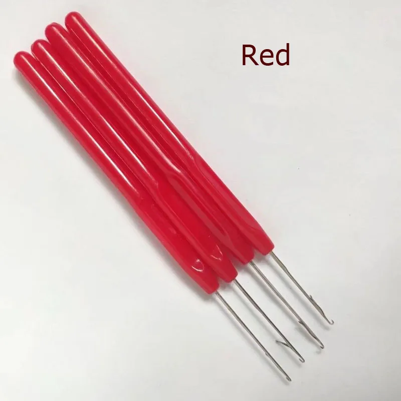 5 PCS Plastic Handle Hook Needle Loop Pulling Needle Hair Extension Tools for Micro Ring Hair Extension