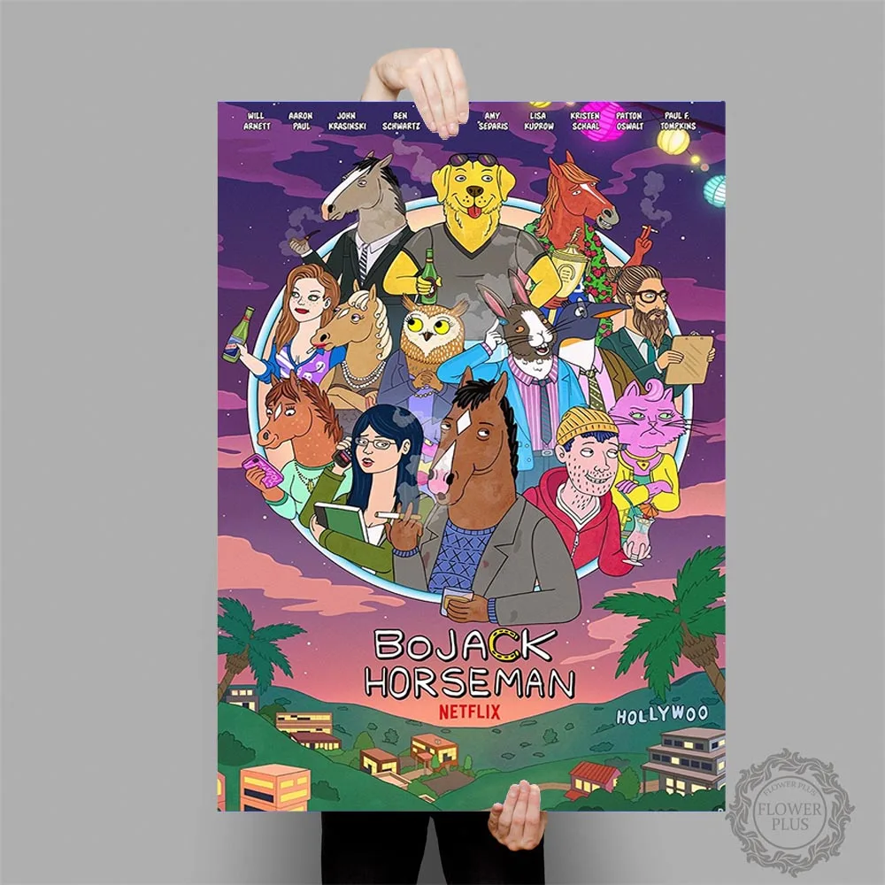Постер Bojack Horseman, сериал, анимационные постеры и принты, настенная художественная картина, холст для детской комнаты, домашний декор - Цвет: 18