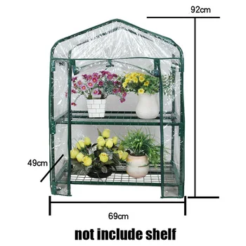 

2 Layer Mini Greenhouse Walk In Grow Bag Green House PVC Cover Garden 92*69*49cm Flowers Protection Garden Anti-bird Mesh