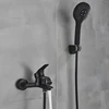 Matte Black Bathroom Faucet 2 Function Bathtub Facuet  Wall Mounting Cold and Hot Shower Faucet 4