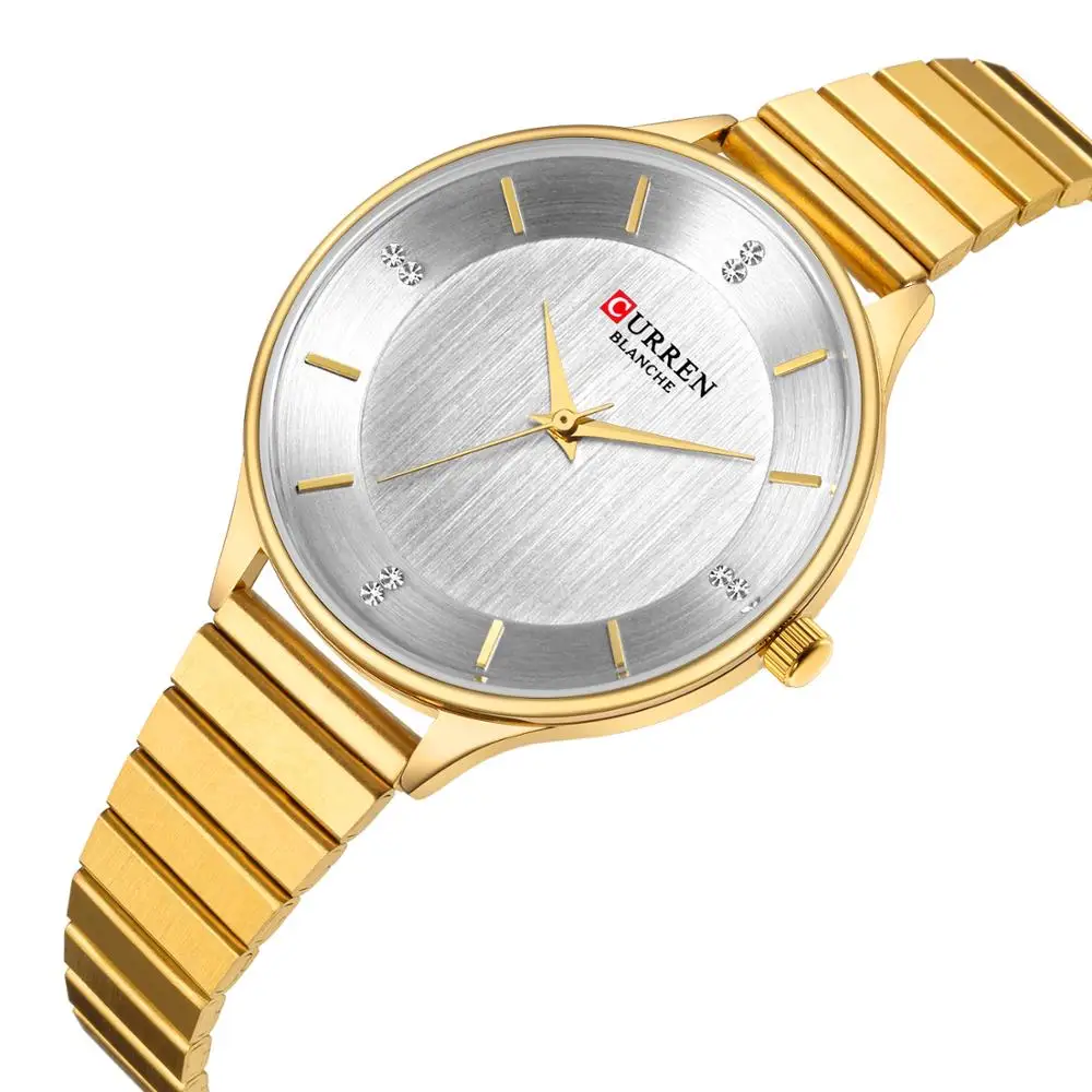 

Curren women watches 2019 fashion casual gold/silvery/blue/black stainless steel trap quartz ladies watches girlfriend gift time