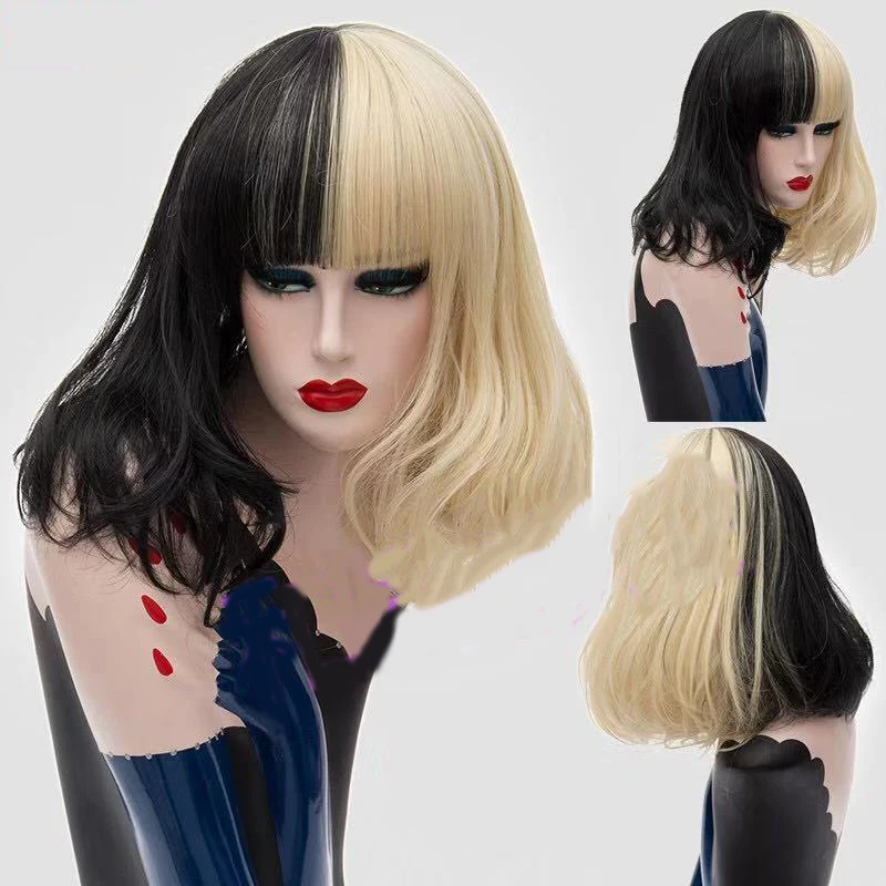 Парик для косплея HAIRJOY из синтетических волос черный белый двойной цвет Доступно