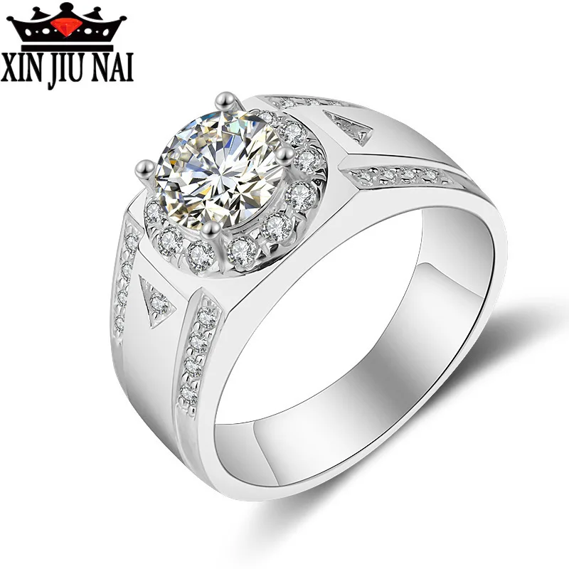 

Gold-plated men's diamond ring men's business ring classic inlaid 3A zircon eight heart eight arrow simulation ring