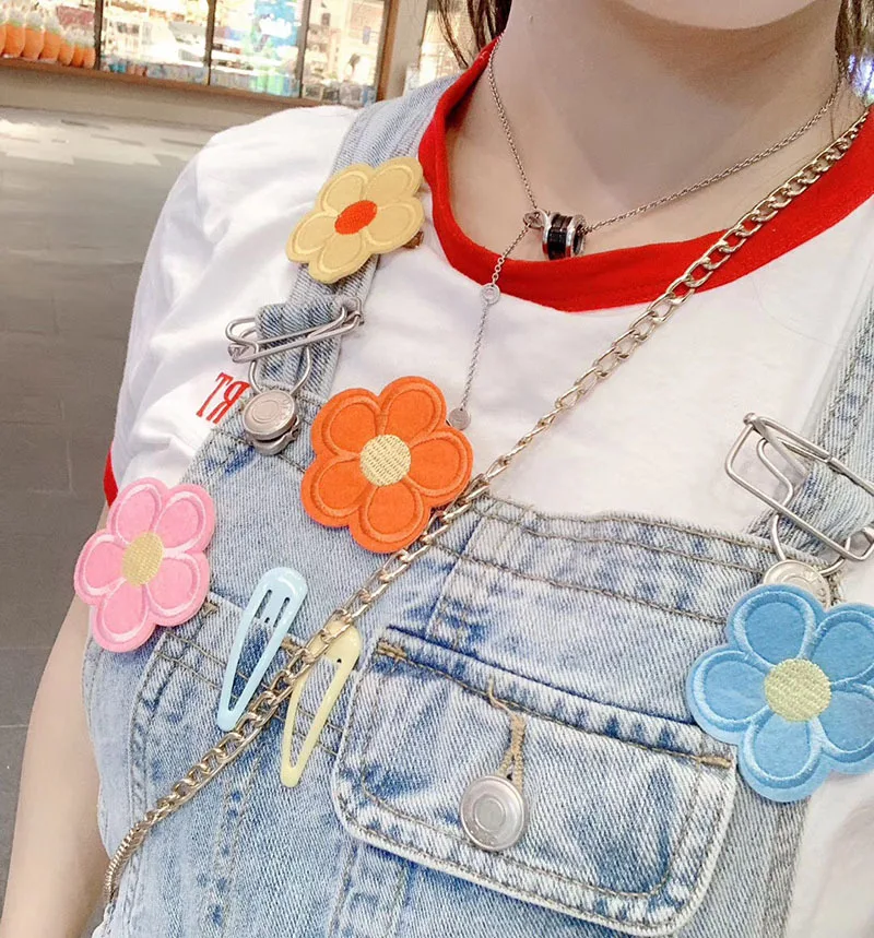 

South Korea INS Weep Yafeng Flower Barrettes Cute Girls Top Gap Former Red Color Fabric Duckbill Clip Procurement Service of Kor