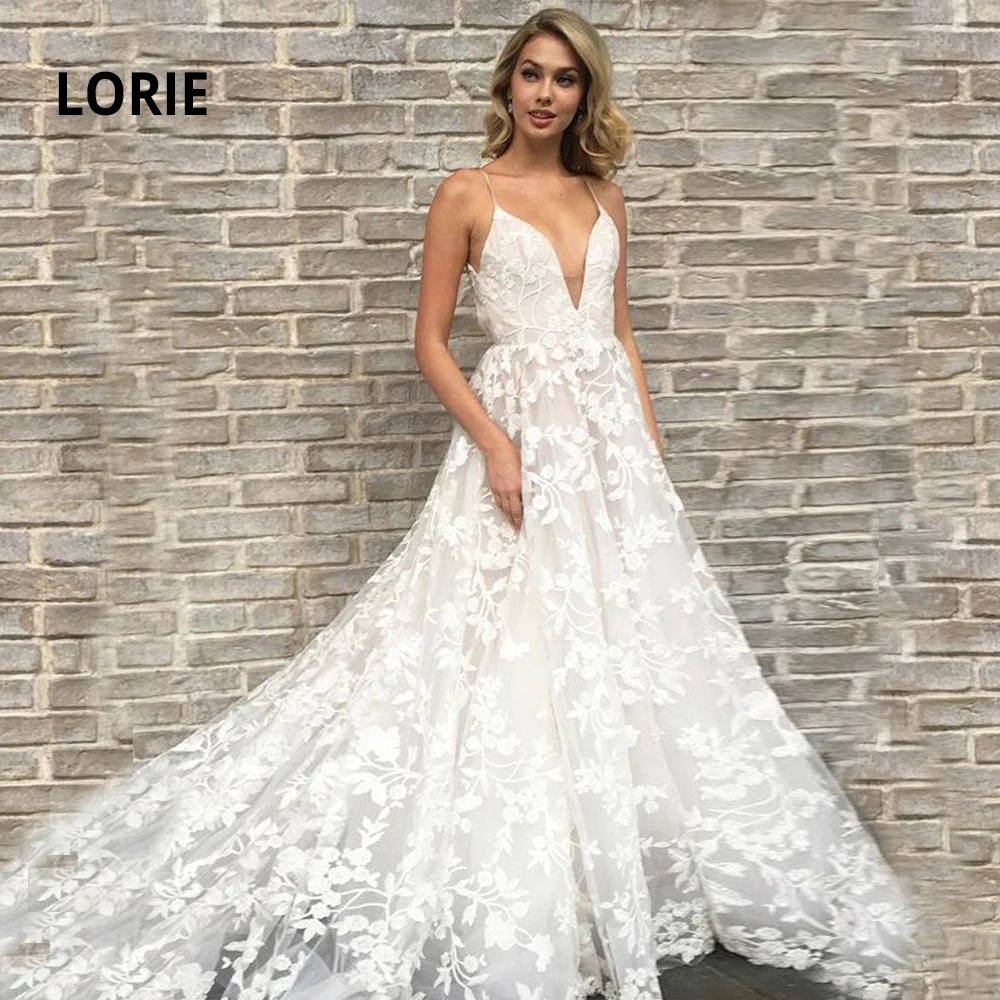 LORIE качество свадебное платье кружевное аппликация мягкий тюль винтажные