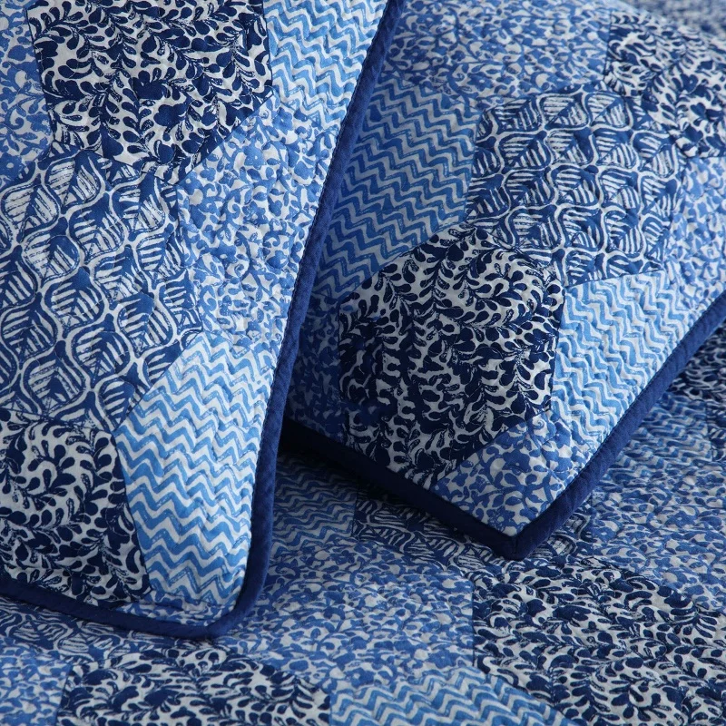 Quality Bedspread Quilt Set 3PCS American Style Printed Washed Cotton Quilts Bed Covers AB-Side King Queen Size Summer Coverlet