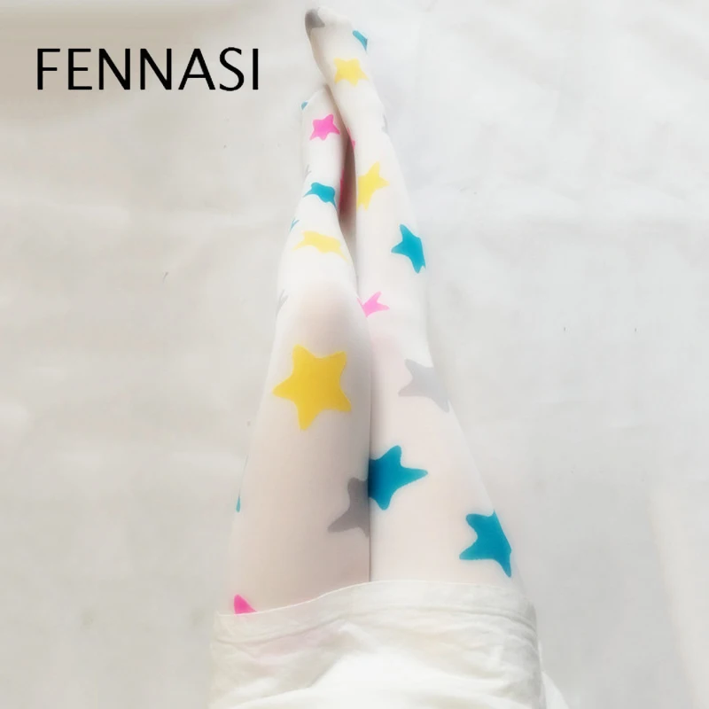 FENNASI танцевальные нейлоновые колготки с пентаграммой для женщин модные