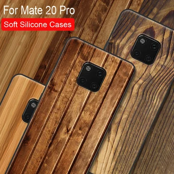 

For Huawei Mate 20 Pro Wood Wooden Stone Patterned Phone Case Mate20 Pro Soft Silicone Back Cover For Huawei Mate 20 Pro Cases