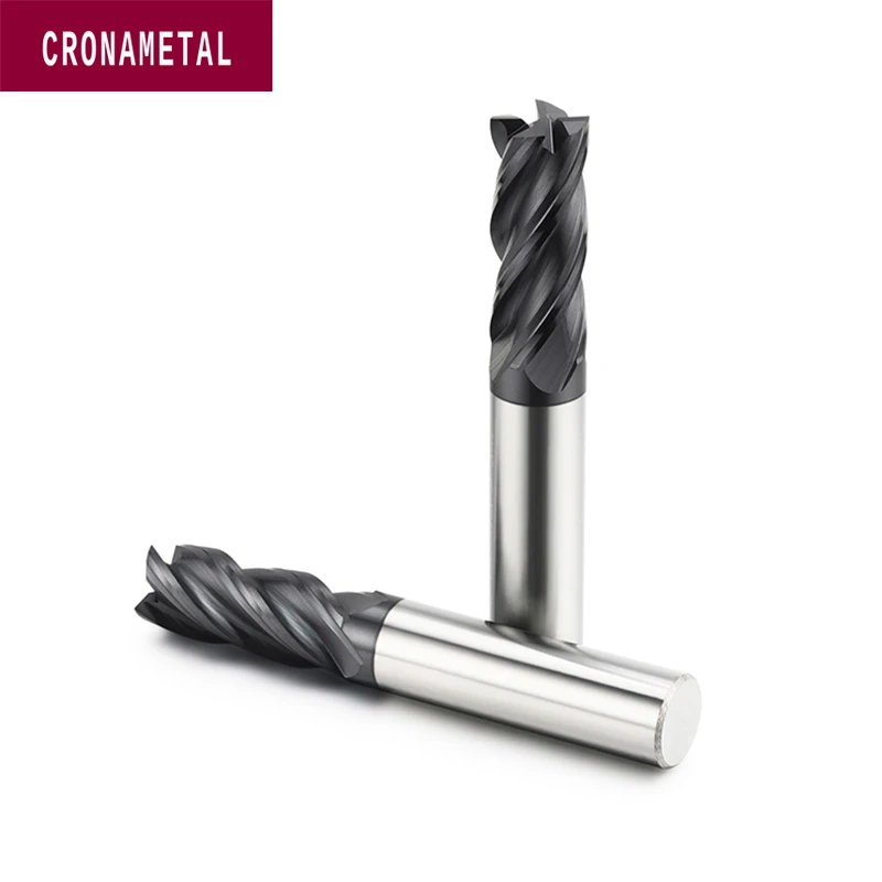 

CRONAMETAL HRC45 Milling Cutter Solid Carbide 4 Flute Square End mill for Mould Industry