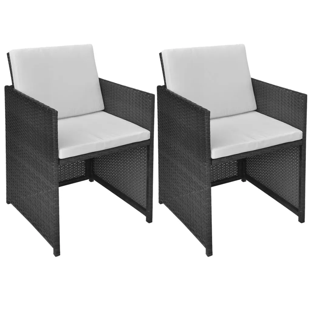 

vidaXL 2 pcs Chairs with woven resin Living Room Furniture Chairs with Cushion Lacquered steel frames