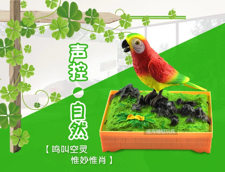 Model Voice Parrot Birdcage Toy Creative Electric Voice Sensing Bird Hot Selling Stall Strange New Toy