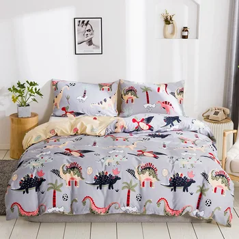 

2/3Pcs Cartoon Dinosaur Bedding Set Twin Size Kids Duvet Cover Set with Pillow Case Boys Comforter Bed Sets NO SHEET AND FILLING