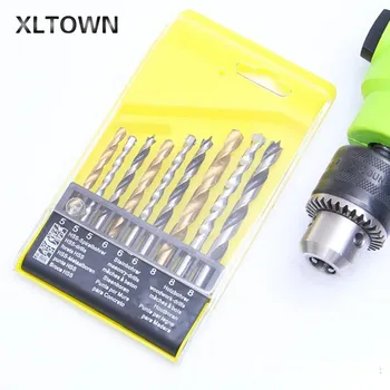 

XLTWON 9pcs High Speed Steel Straight Shank Twist Drill Bits Metallic Concrete Concrete Wall Drill bits Set twist drill bit