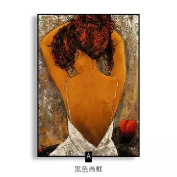 

Handmade thick knife abstract high quality Modern Abstract Colorful Girl back lady Canvas Decor Oil Painting bedroom