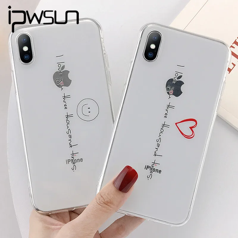 Прозрачный чехол iPSWOO с надписью для телефона iPhone 11 Pro Max X XS XR Xs чехлы любовным