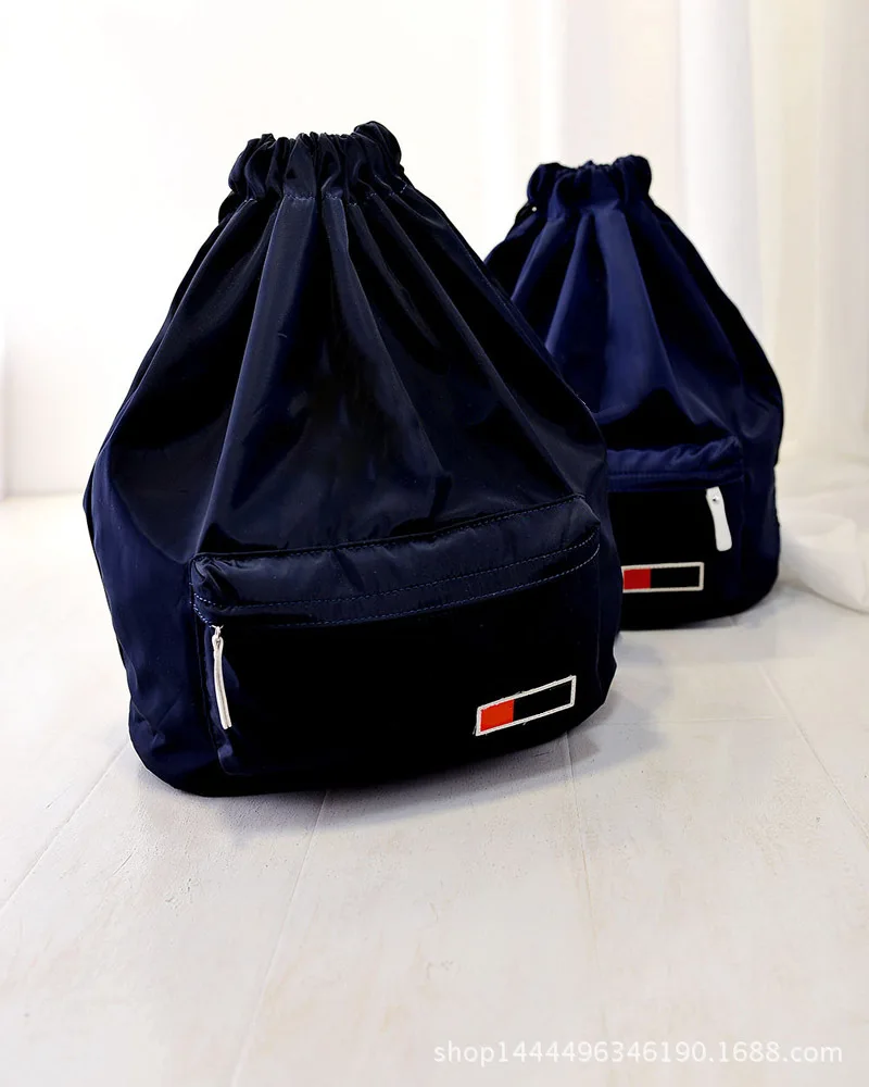 

Pleated Pull-belt Nylon WOMEN'S Bag Light Casual Dull Polish Bag Korean-style Bucket Type Solid Color Backpack AliExpress