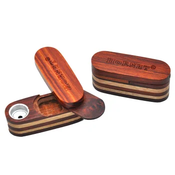 

Turning Smoking Pipe Portable Wooden Pipe With Tobacco Storage Groove Tobacco Pipe Pocket Size Rotatable Double Layer