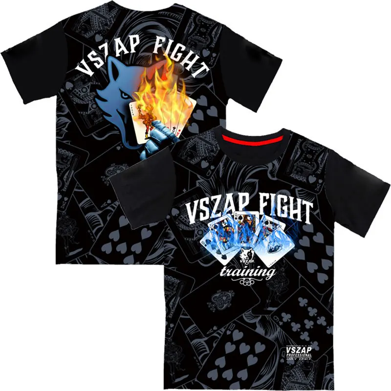 VSZAP тренировочная футболка с коротким рукавом Мужская для боев тайского бокса