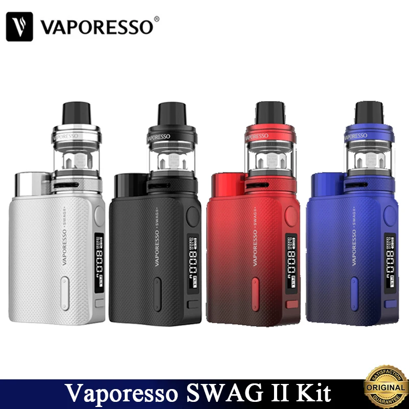 Оригинальный комплект Vaporesso SWAG 2 с боксмодом 80 Вт TC 3 5 мл NRG ПЭ бак GT4 сетчатая
