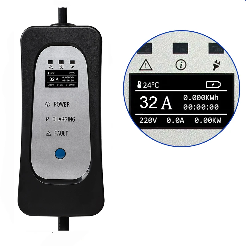 Мобильное зарядное устройство для электромобиля Wallbox 32A быстрое IEC62196 Type 2 CEE 3 pins EVSE
