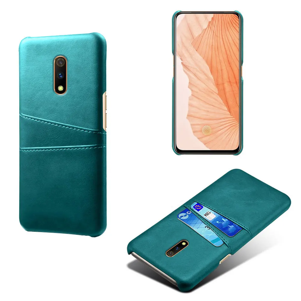 Чехол для телефона из искусственной кожи для OPPO Realme X Realme3pro X Master X Lite Youth U1 2 2pro Realme C2 Тонкий чехол с карманом для карт - Цвет: Зеленый