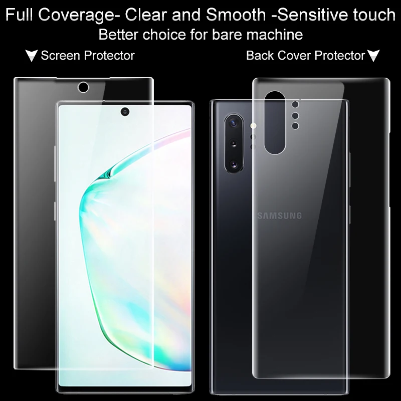 Imak Гидрогелевая пленка для SS Galaxy Note 10/10 Pro/10 Plus защита экрана полное покрытие мягкий прозрачный передний, задний Защитный фильм