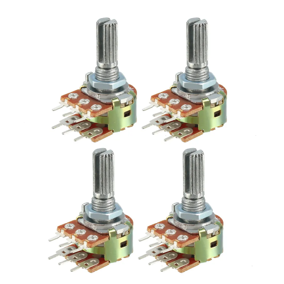 uxcell WH148 500K Ohm Variable Resistors Dual Turn Rotary Carbon Film Taper Potentiometer 2pcs 