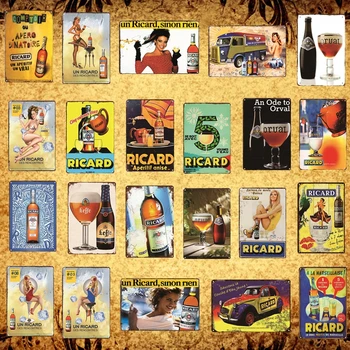 

[Luckyaboy] Vintage Beer Plaque Metal Tin Signs Bar Pub Home Decor Plate Jack Whiskey Retro Wine Orval Ricard Poster AL039