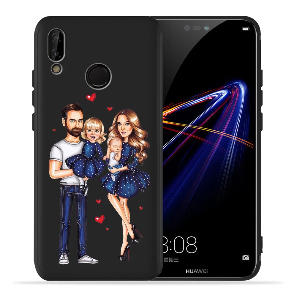 Модный чехол для мамы и дочки, супермамы и папы для huawei p20 Pro, чехол P20 P30 Pro P9 P8 mate 20 Lite Honor 8X9 10 20 PSmart