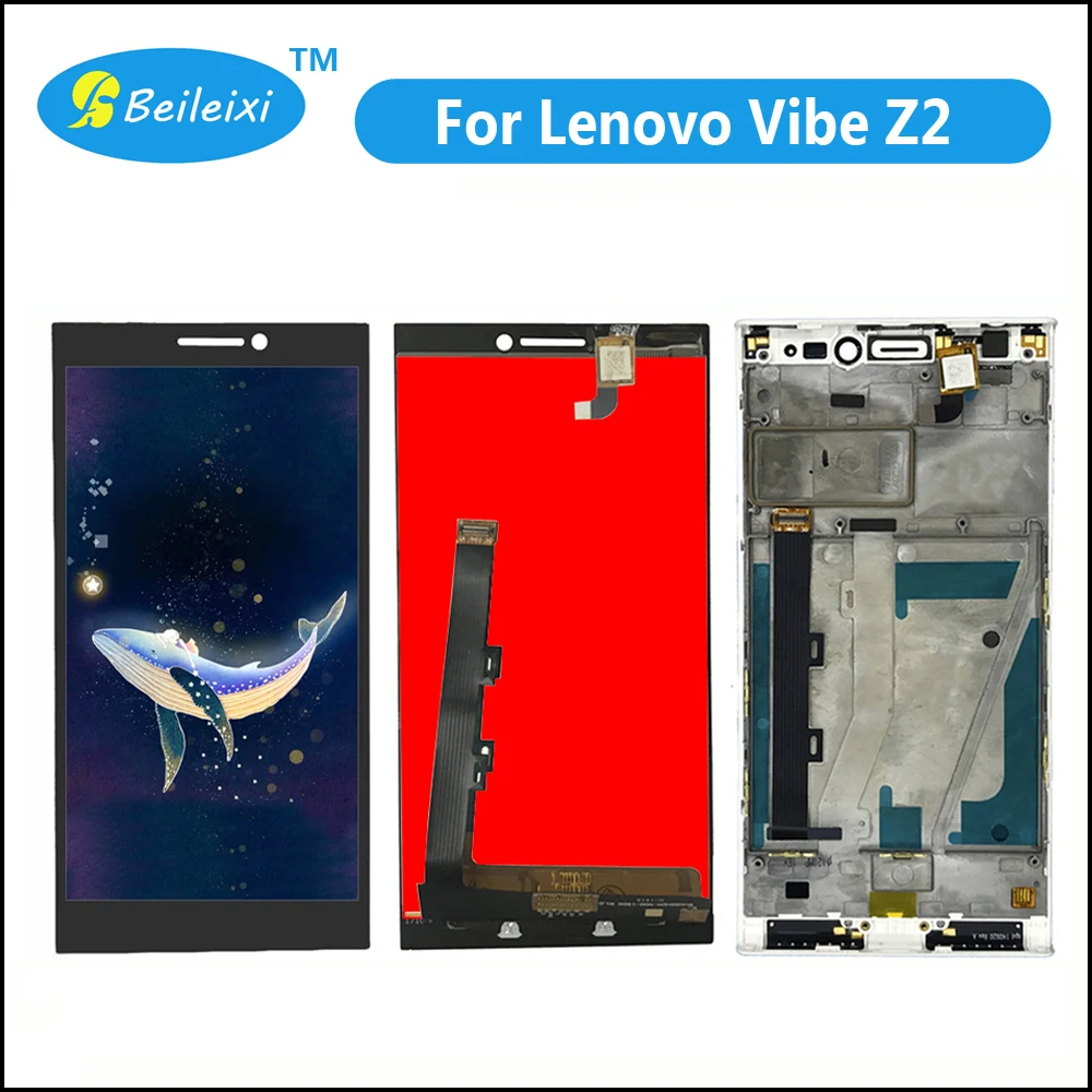 Для lenovo Vibe Z2 ЖК-дисплей кодирующий преобразователь сенсорного экрана в сборе Замена с рамкой