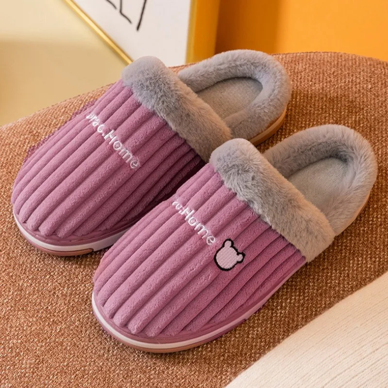 MoneRffi Women Indoor Winter Slippers Unisex House Slippers Lucky Cat Soft Slip On Slippers Fluffy Fur Warm Shoes Buty Damskie 