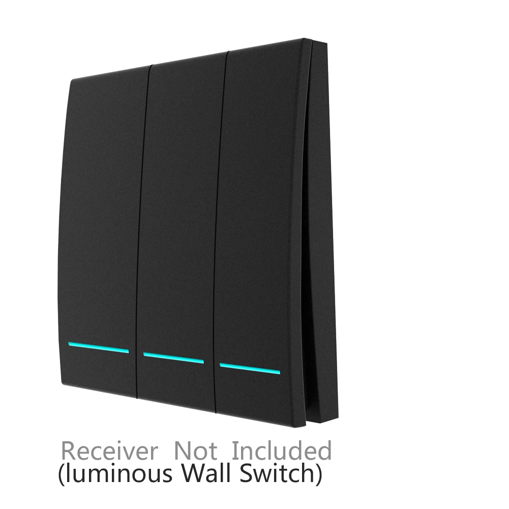 3 gang black RF433 приемник Wifi Беспроводной RF пульт дистанционного управления умный кнопочный переключатель, приложение Smart Life/Tuya, работает с Alexa Google Home - Цвет: 3 gang black